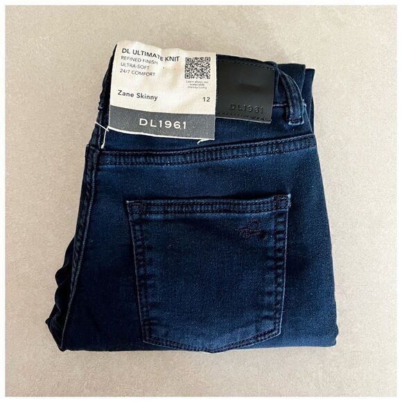 NWT DL1961 Ultimate Fit Zane Skinny Jeans in Social Wash Ultra Soft Sz 12 - Picture 5 of 9